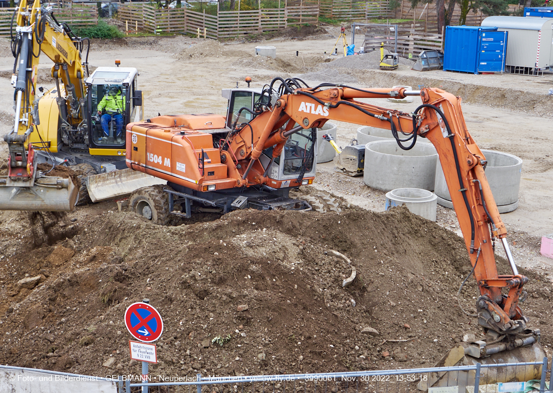 30.11.2022 - Baustelle an der Quiddestraße Haus für Kinder in Neuperlach